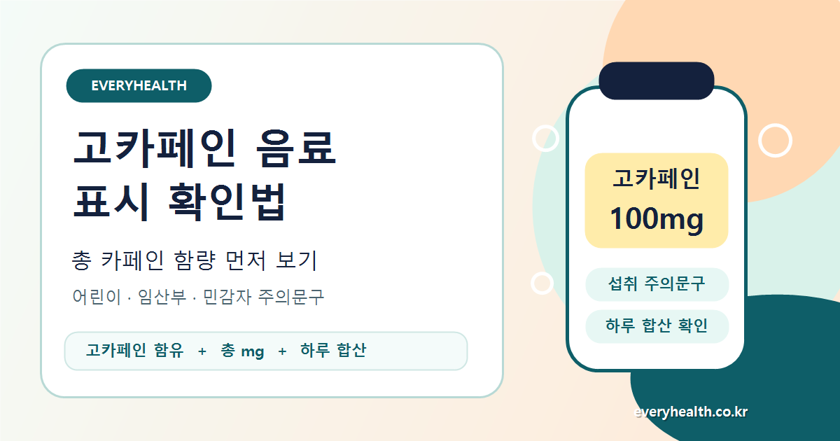 고카페인 음료 표시 보는 법, 총 카페인 함량과 섭취 주의문구 확인