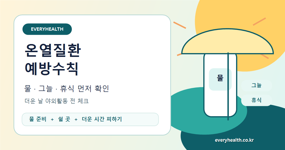 온열질환 예방수칙, 더운 날 물 그늘 휴식 먼저 확인하기