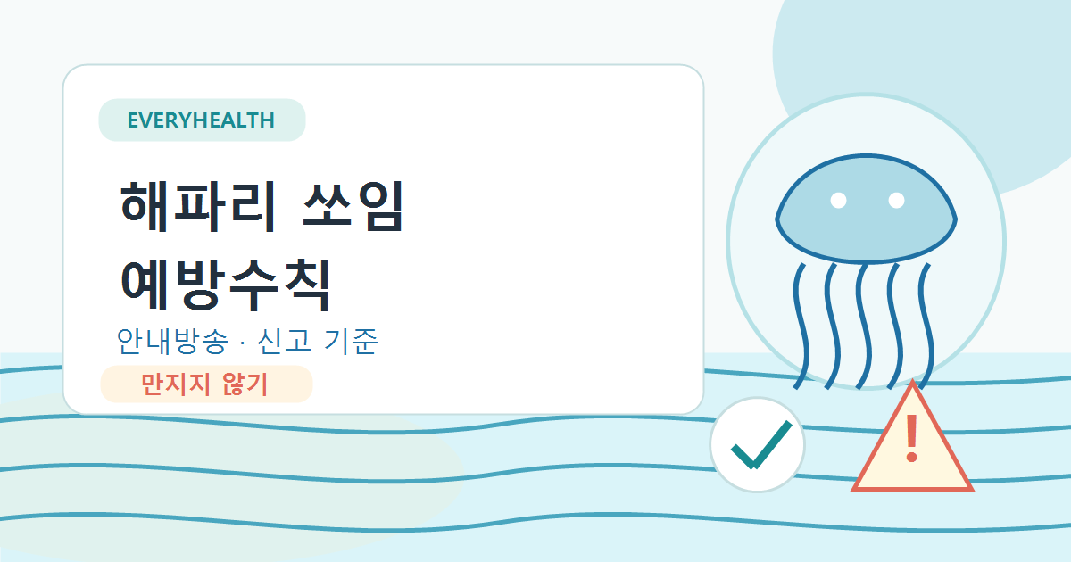 해파리 쏘임 예방수칙, 해수욕장 안내방송과 신고 기준 확인하기
