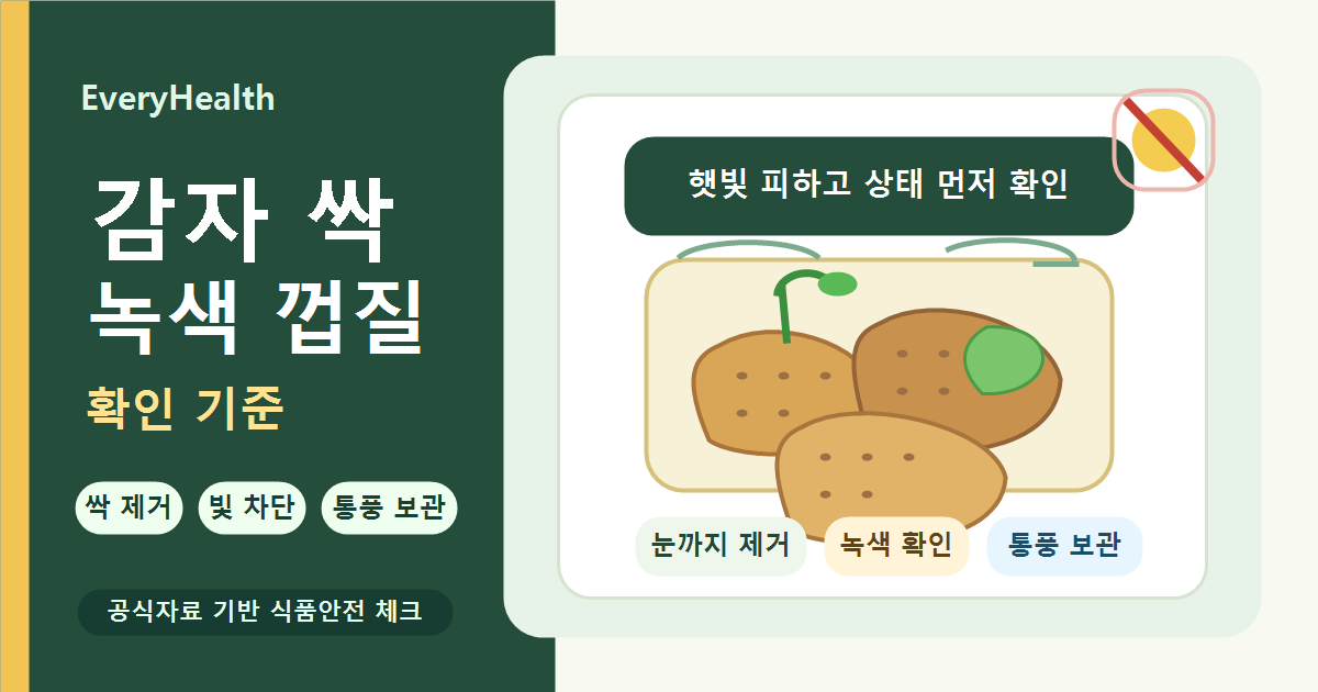 감자 싹과 녹색 껍질 확인 기준, 솔라닌 주의와 보관 방법