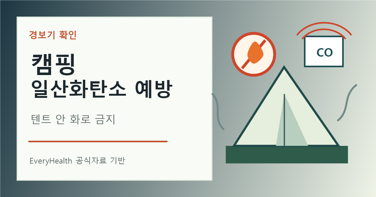 캠핑 일산화탄소 중독 예방수칙, 텐트 안 화로 금지와 경보기 위치