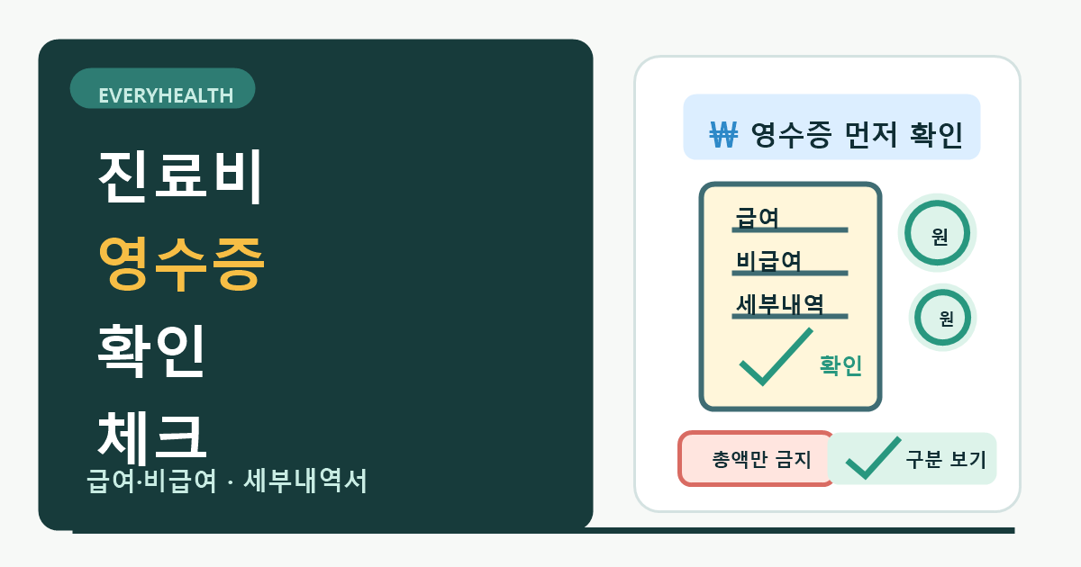 진료비 영수증 확인 기준, 급여·비급여와 세부내역서 먼저 보기