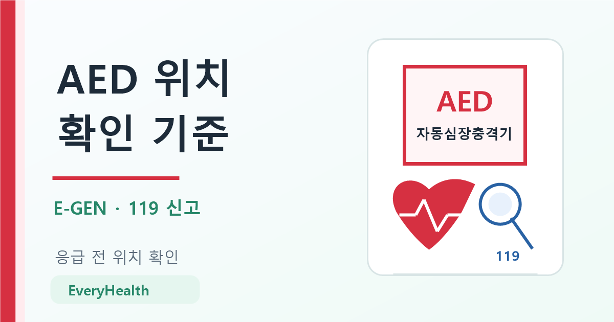 자동심장충격기 위치 확인 기준, E-GEN과 119 신고 먼저 보기