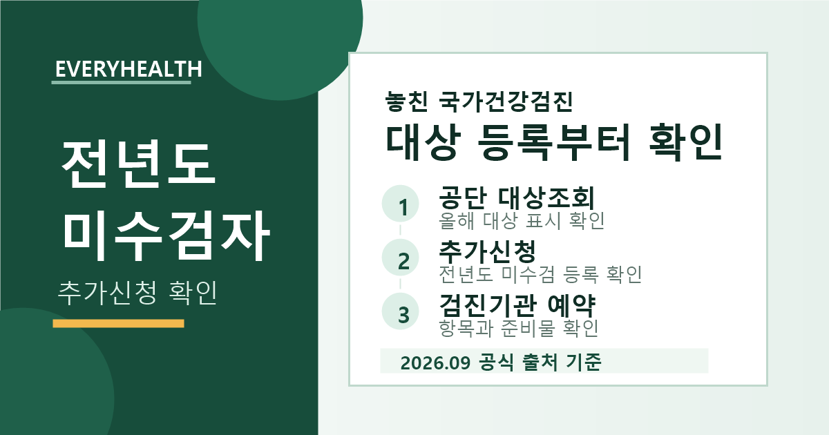 국가건강검진 전년도 미수검자 추가신청, 놓친 검진 다시 확인하기